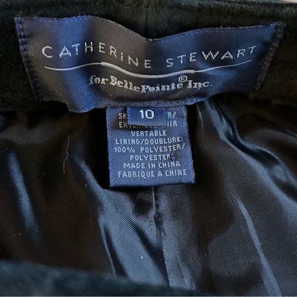 Vintage 90s Black Suede Pants by Catherine Stewart For Belle Pointe Inc Size 10 - Picture 3 of 7